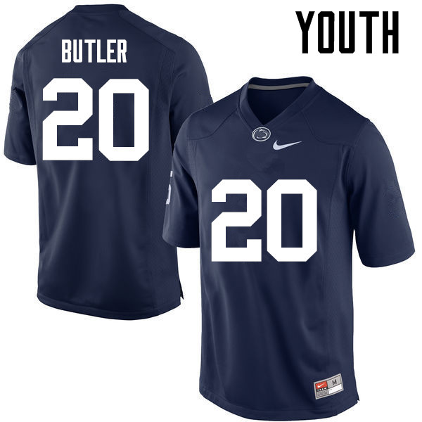 Youth Penn State Nittany Lions #20 Jabari Butler College Football Jerseys-Navy